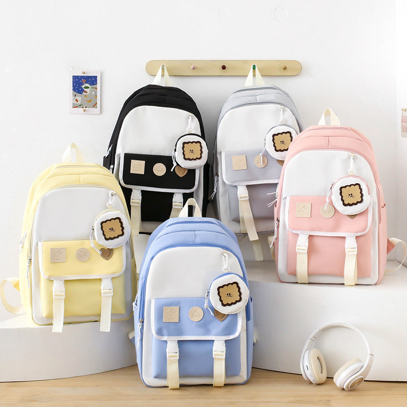 Cross-border new fashion trend backpack casual backpack large-capacity travel essential bag primary and secondary school students schoolbag