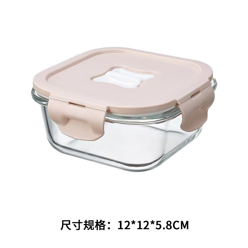 Glass lunch box microwave heating bento separation high value fresh-keeping box wholesale student office workers large capacity bento