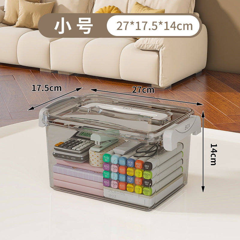 Cross-border household portable storage box Multifunctional thickened finishing box Snacks Lego toys PET transparent storage box