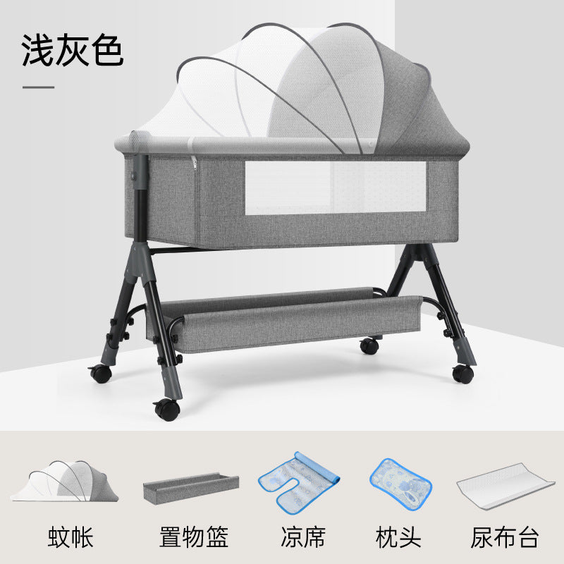 Baby crib convertible bed mobile foldable multifunctional cradle newborn bedside bed cross-border hot-selling baby bed