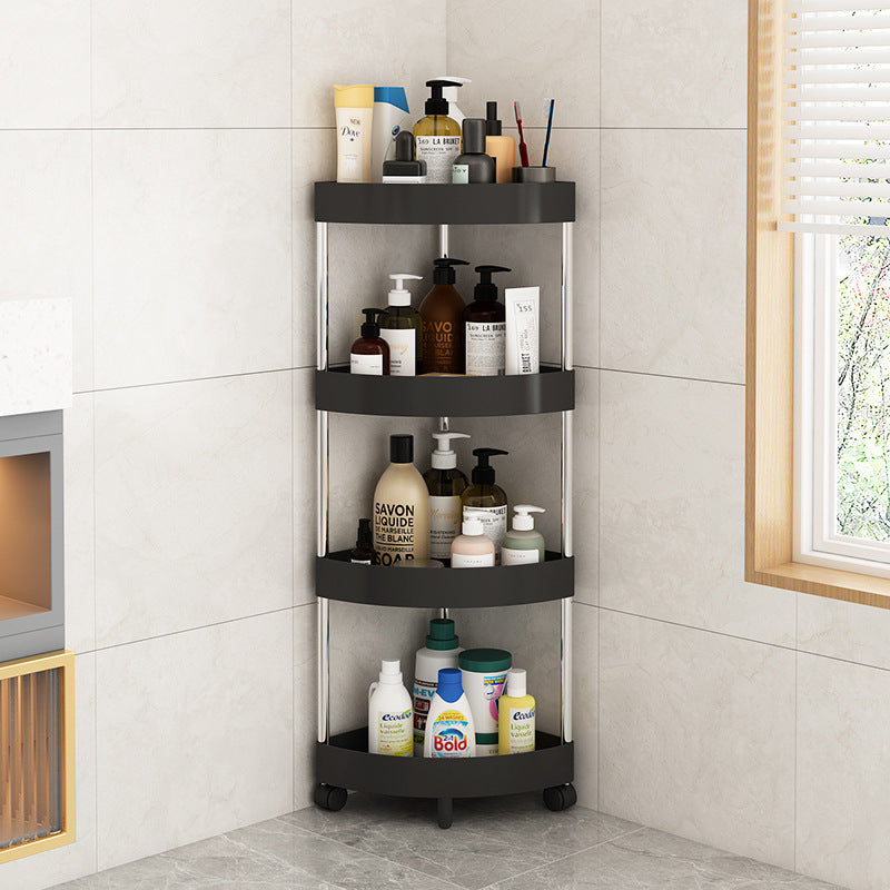 Triangular storage rack floor-standing kitchen corner bath bathroom shower corner multi-layer toilet storage rack