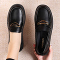 Spring & fall ladieswear shoes soft leather soft bottom flatsplaidflats middle-aged work leather shoes middle-aged and elderly women's loafers