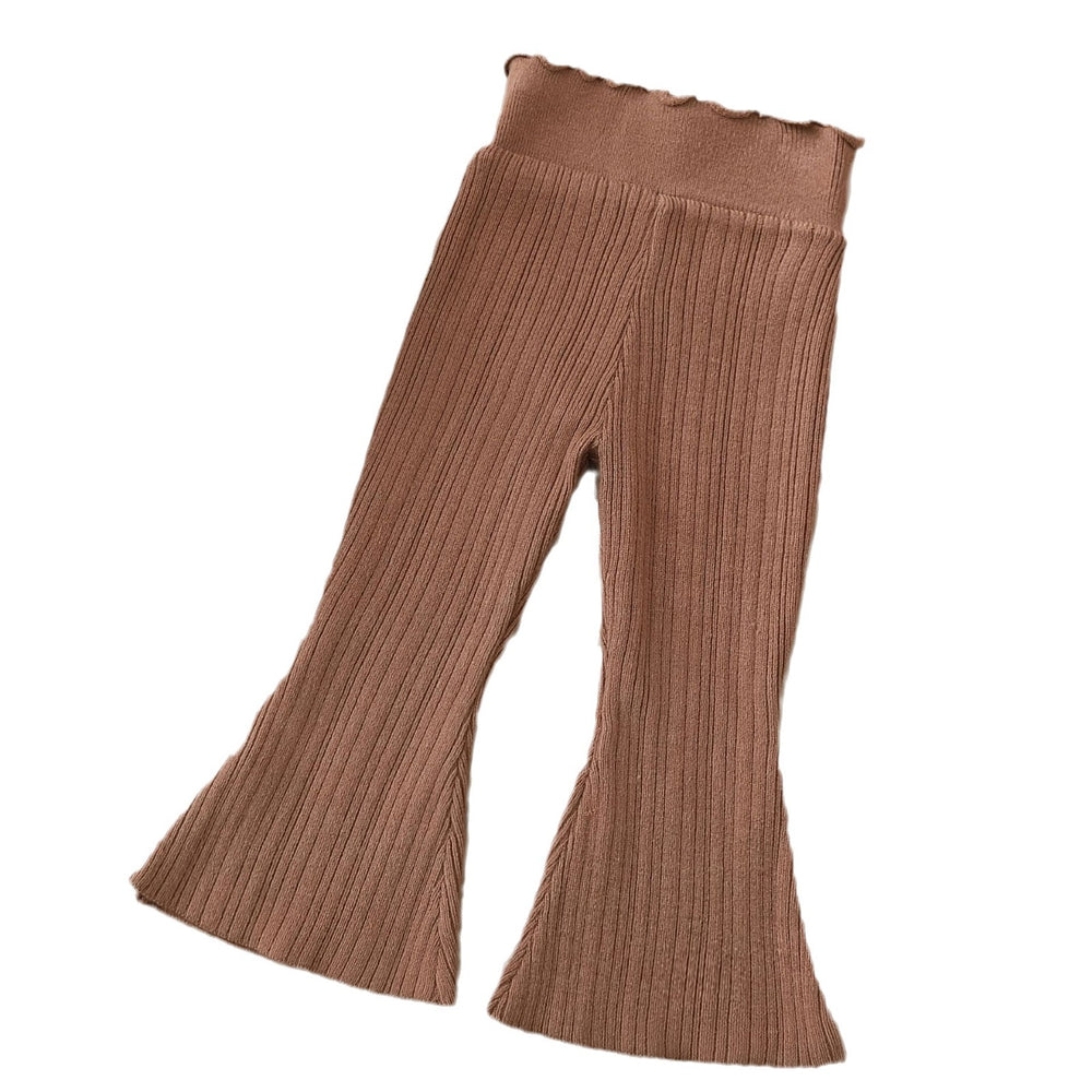 fall/winter new korean style knitted girls' leggings - high waist flare pants