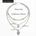 hot-selling retro exaggerated sense of design devil's eye pendant necklace fashionable multi-layer diamond-encrusted ins clavicle chain