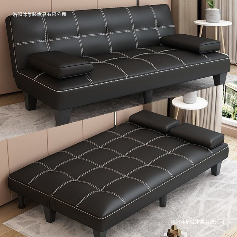 Foldable easy lazy sofa rental house living room apartment small apartment office double seater dual-purpose sofa bed