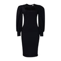 D402 european and american plus size women's clothing  autumn new fashion elegant hollow-out long sleeve slit solid color african dress