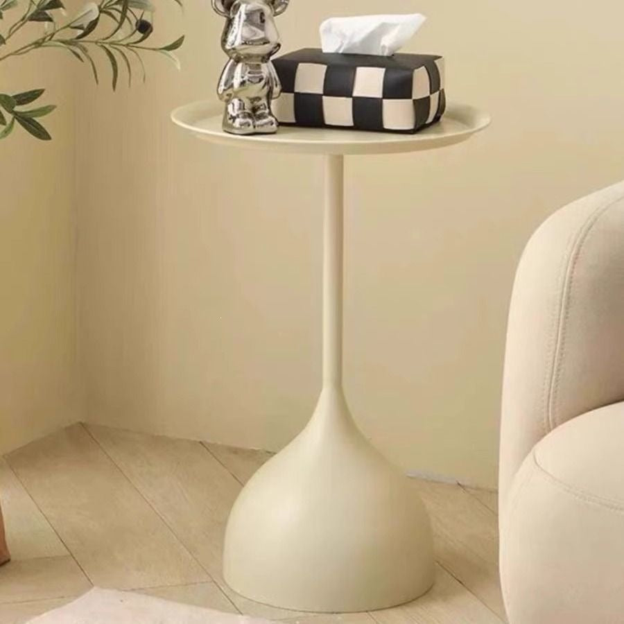 Scandinaviancasual side table small apartment iron small round table cream style for home small coffee table bedside small bedside table no