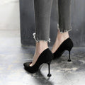 Women's high heels - spring/autumn 2023 collection: pointed-toe stiletto heels, black professional work shoes, mid-heel, college student etiquette flats