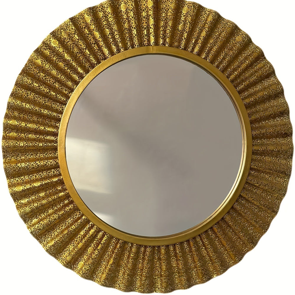 Golden retro european mirror - exquisite palace-style carved decor for living room, bedroom, or entryway - elevate your home's style