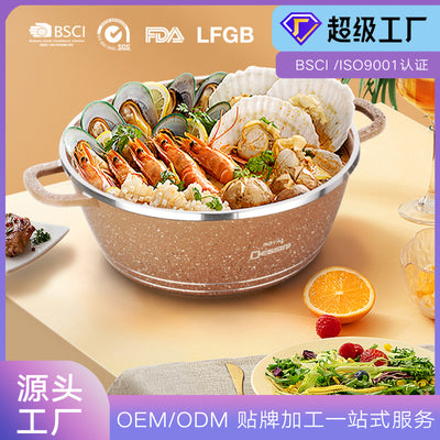 Customized die-cast ten-piece kitchen cooking pot set, household soup pot, non-stick pot set, cookware wholesale