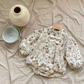 Newborn infant spring autum baby girl floral jumpsuit cheongsam harem triangular bag butt clothes full month crawling clothes trendy