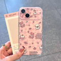 Suitable for iphone 18 blue pink leopard print cat bear mobile phone case apple 17promax cartoon cute transparent case 15