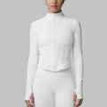 new arrival quick-drying yoga clothes long sleeves sports yoga pants silmtops zipper breathable outwearsuit