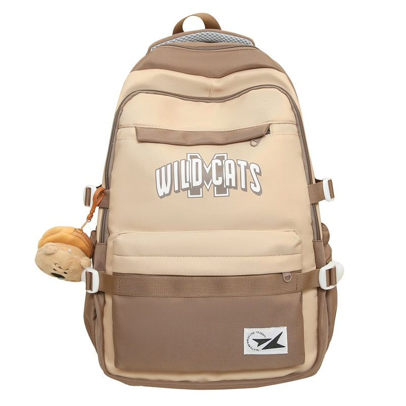School bag, male college student, Korean version, junior high school student, high school, large-capacity burden reduction backpack, female middle school student, casual backpack.