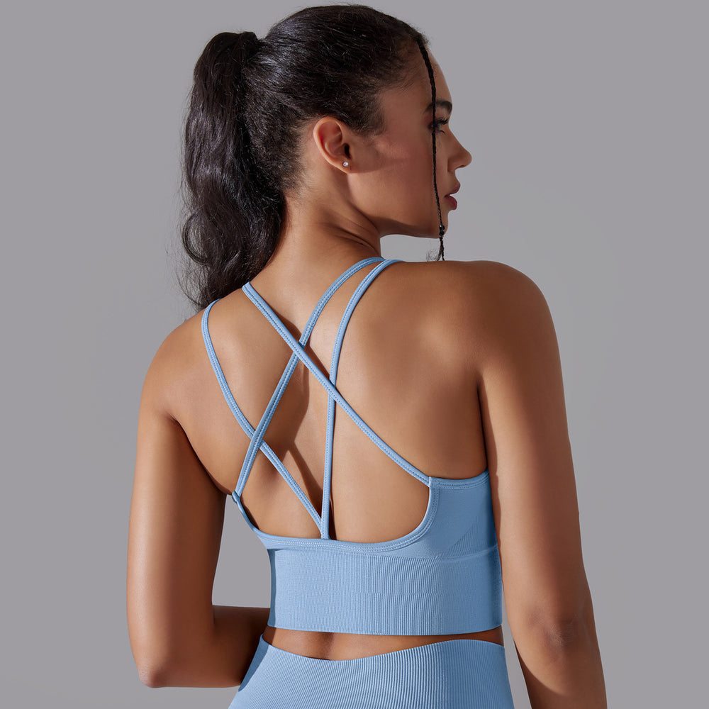 European and american new seamless yoga outfit sexy open-back workout set high-waisted butt-lifting leggings running fitness set