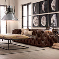 American light luxury living room straight row multi-person first-layer cowhide casual sofa house small apartment oil wax leather three-person sofa