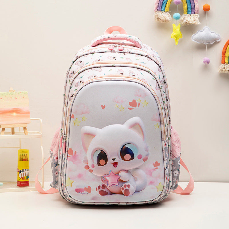 2024 new stretch fabric elementary school cartoon backpack for boys and girls, grades 1-6, large capacity kids' schoolbag