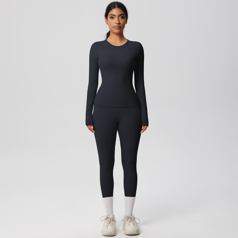 new arrival: tight-fitting long sleeve yoga set - high-waisted butt-lifting yoga pants for outdoor running and fitness