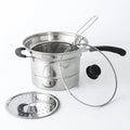 Wholesale stainless steel multifunctional noodle pot with handheld strainer, large capacity deep fryer, universal cooking pot for home use