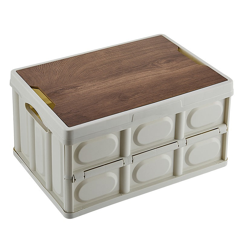 Foldable storage box plastic storage box clothes storage miscellaneous storage box car trunk wooden box with lid