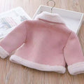 Girls' winter fleece-lined thickened sweater, new stylish children's baby warm hooded outerwear, princess style for baby girls