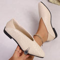 spring & fallnew arrival two-wear woven casualflats women's flatsv mouth pointed toe soft leather low heel professional flats43