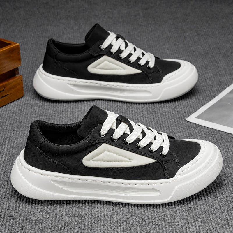 Men's breathable canvas shoes 2025 winter new low-top athletic casual shoes men's soft sole versatile thick sole sneakers