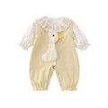 Baby princess clothes, small monthly age, spring outing clothes, western style baby girl autumn clothes, lace lace collar, romper