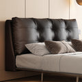 New arrivalcasual master and secondary bedroom ultra-thin bedside space-saving leather bed small apartment with double soft bag popular wedding bed