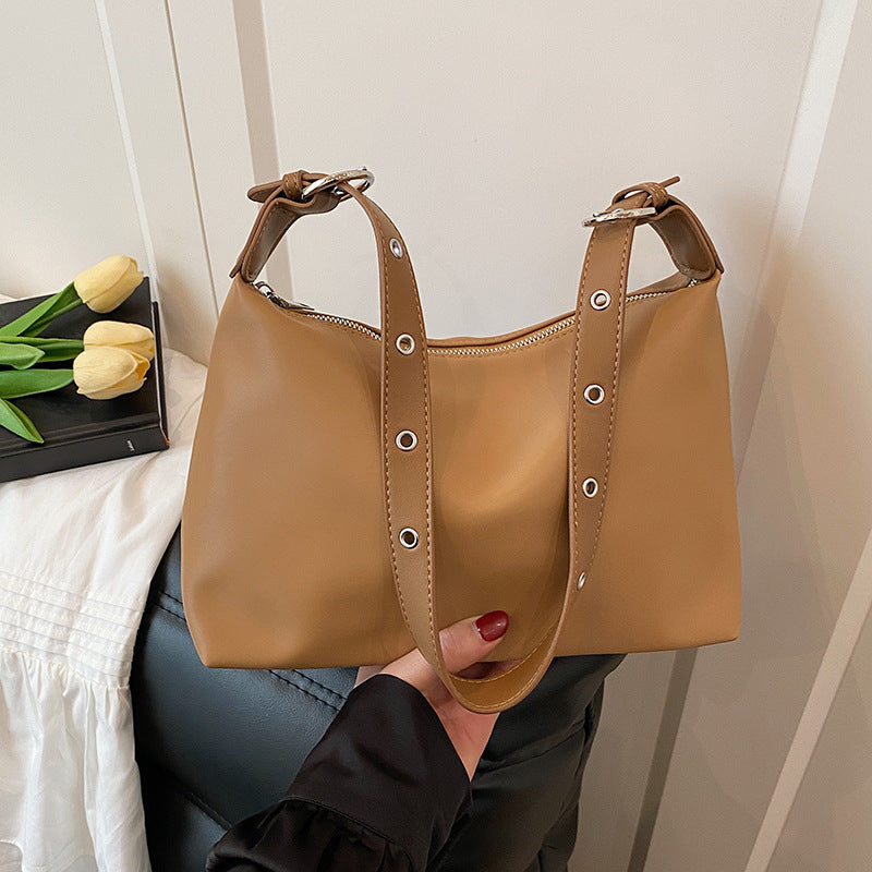 Cross-border high-end simple solid color underarm small square bag women's new fashion anti-splashing bag casual shoulder bag bag