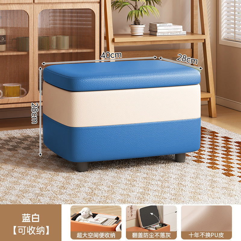 Solid wood stool household storage stool storage box stool can be used as a sofa stool door shoe change stool storage small bench