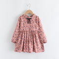 new girls' dress cotton spring/autumn floral tie-up children's dress stylish princess dress wholesale