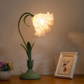 Cream romantic table lamp - bedroom bedside lamp - trendy girl birthday gift - popular european style floral ambient light