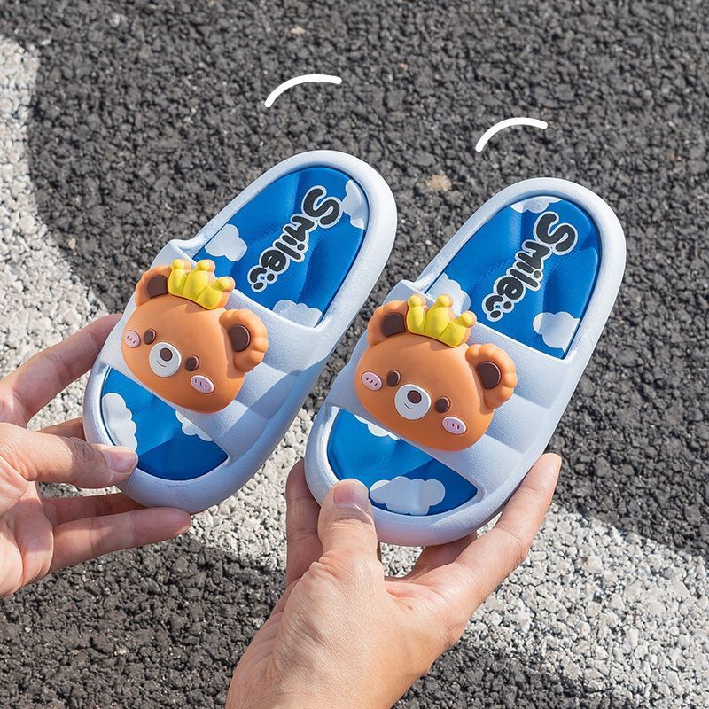 Kids' slippers - boys' summer cartoon indoor "stomping on clouds" comfortable outdoor soft sole baby bathroom sandals