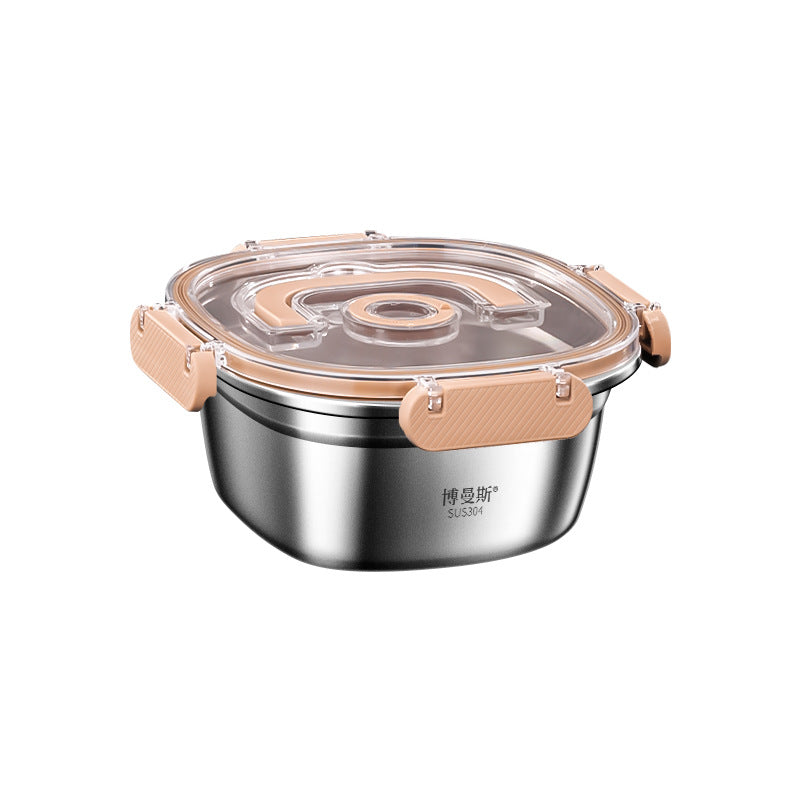 304 stainless steel crisper food grade refrigerator sealed box fruit box bento box soup bowl with lid lunch box wholesale