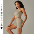 Spring/summer new seamless yoga outfit: shockproof, beautiful back, high-waisted, butt-lifting shorts set - sweat-wicking running & fitness apparel