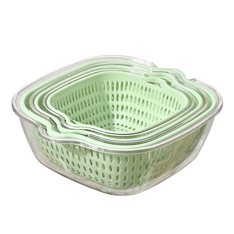 Personalized double-layer sink drain basket six-piece set kitchen living room for home fruit washing plate casual vegetable basket