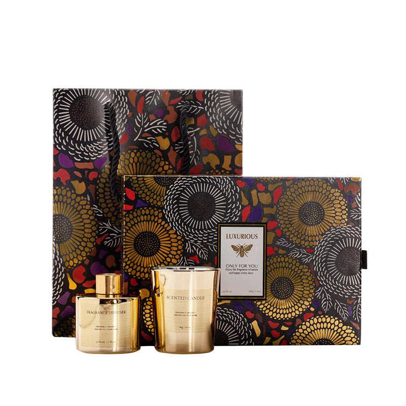 BYME electroplated two-color fragrance aromatherapy gift box aromatherapy candle set wedding birthday gift Christmas gift