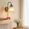 Rattan flower wall lamp nordic french cream lamp bright daily hook light aisle decorative wall lamp