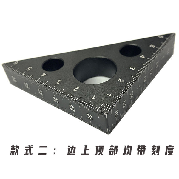 HUOTO aluminum alloy square ruler height ruler 90 degrees 45 degrees aluminum alloy woodworking triangle ruler woodworking tools are hot