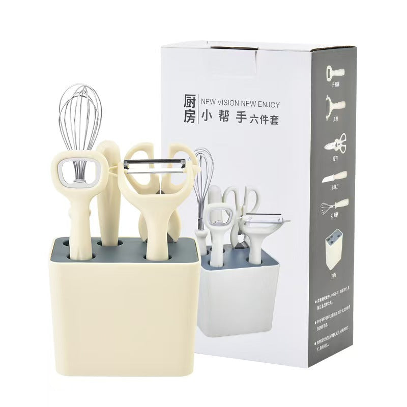 Kitchen gadget set: peeler, fruit knife, storage, kitchen shears, bottle opener - creative 5-piece set, customizable