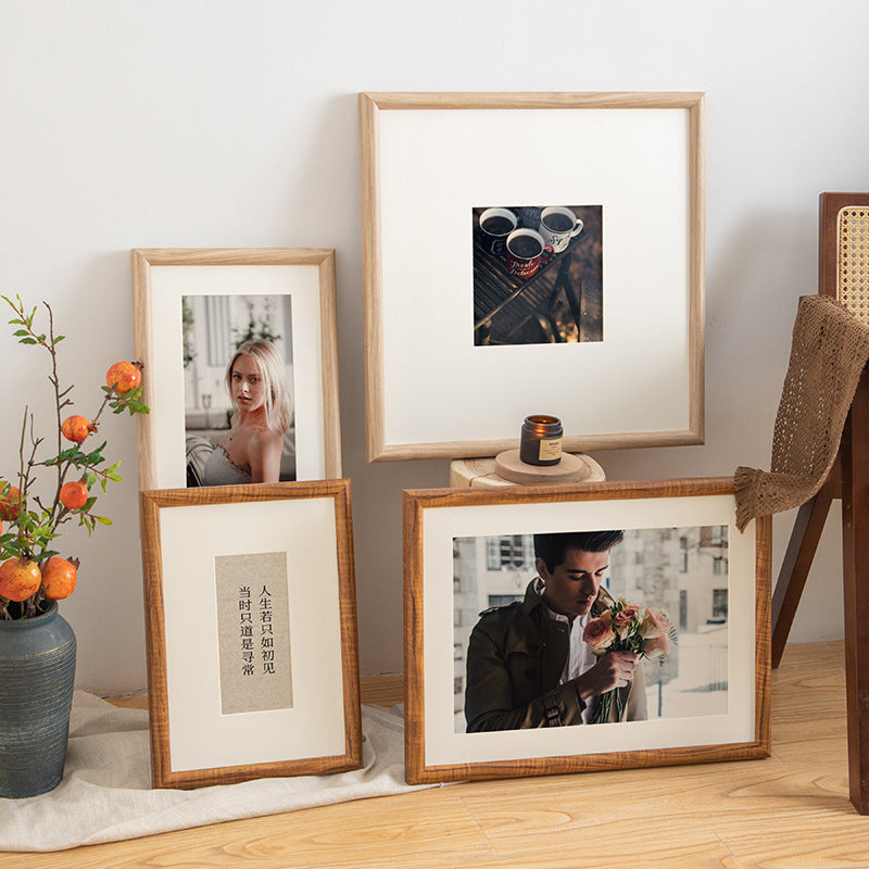 Solid wood photo frame frame 16 inch A4a3 sketch calligraphy mounted picture frame poster 8K open 4k puzzle mounted picture frame hanging wall