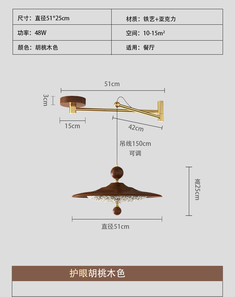 French antique restaurant chandelier retro walnut color dining table bar light creative personality art bedroom lighting