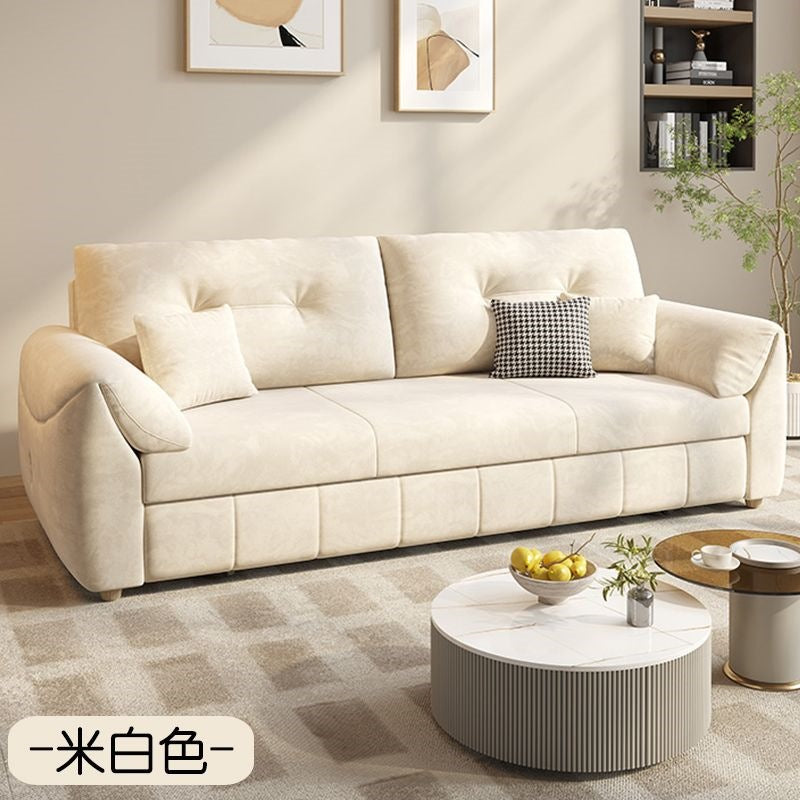 Detachable and washable velvet sofa bed, dual-purpose, foldable, integrated small apartment, cream style, storage, single and double, special price function