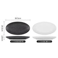 12inch stone pattern fish plate-rock white+rock black-1 pack