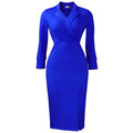 C8644 european and american cross-border  2020 autumn new arrival: elegant, bodycon, and figure-flattering african dress with suit collar and long sleeves