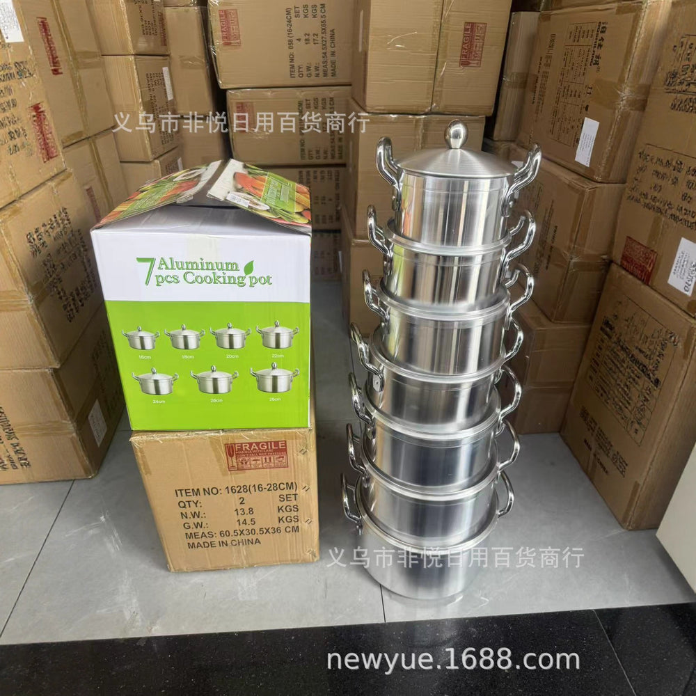 factory direct sales tableware aluminum pot for home aluminum pot aluminumpotnew arrival curling edge 5-piece set for commercial for home