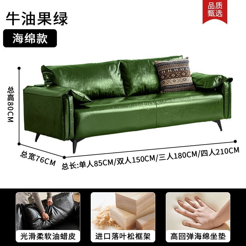 American mid-century oil wax leather sofa, perfect for living rooms, small apartments, clothing store receptions, and adding a touch of understated luxury with a vintage vibe. this double-seater sofa is a stylish choice