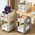 Mobile under-desk bookshelf organizer - portable trolley for students, home, dorm, and desktop storage