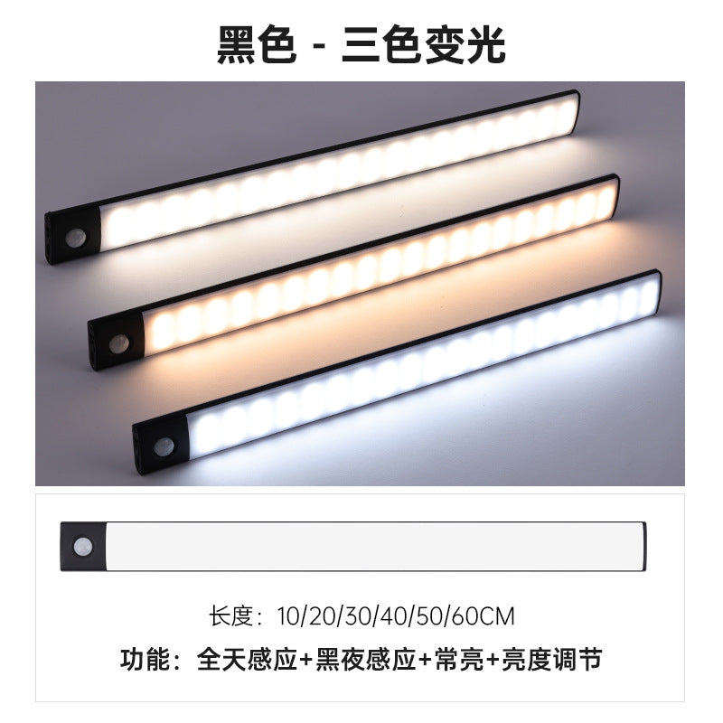 Smart motion sensor ultra-thin rechargeable wireless led strip lights - magnetic cabinet & wardrobe lighting